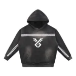 Sun Fade Contrast Tape Hoodie - black