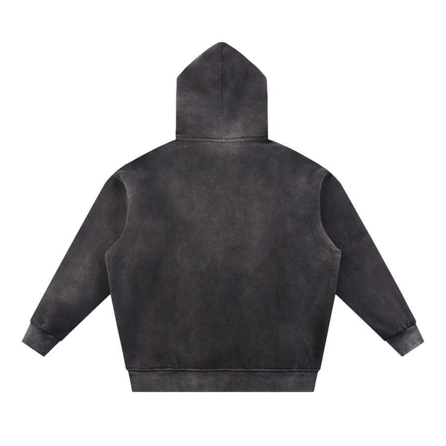 Sun Fade Contrast Tape Hoodie - black