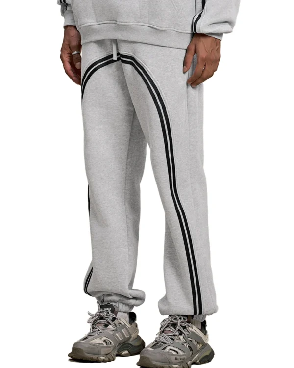 Sun Fade Contrast Tape Sweatpants - gray