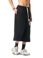 Relaxed Drawstring 3/4 Sweatpants