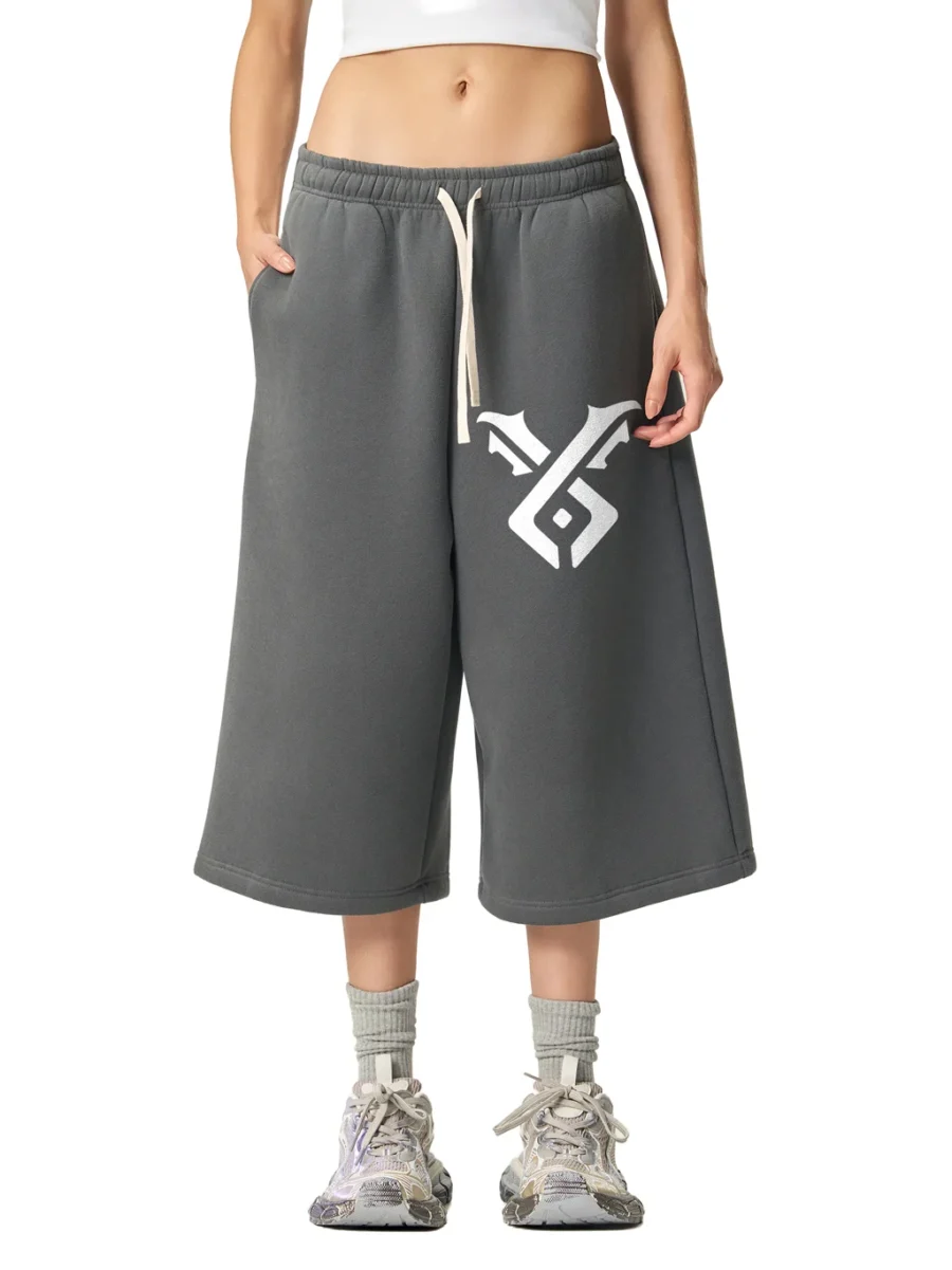 Relaxed Drawstring 3/4 Sweatpants