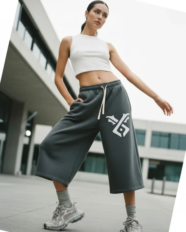 Relaxed Drawstring 3/4 Sweatpants