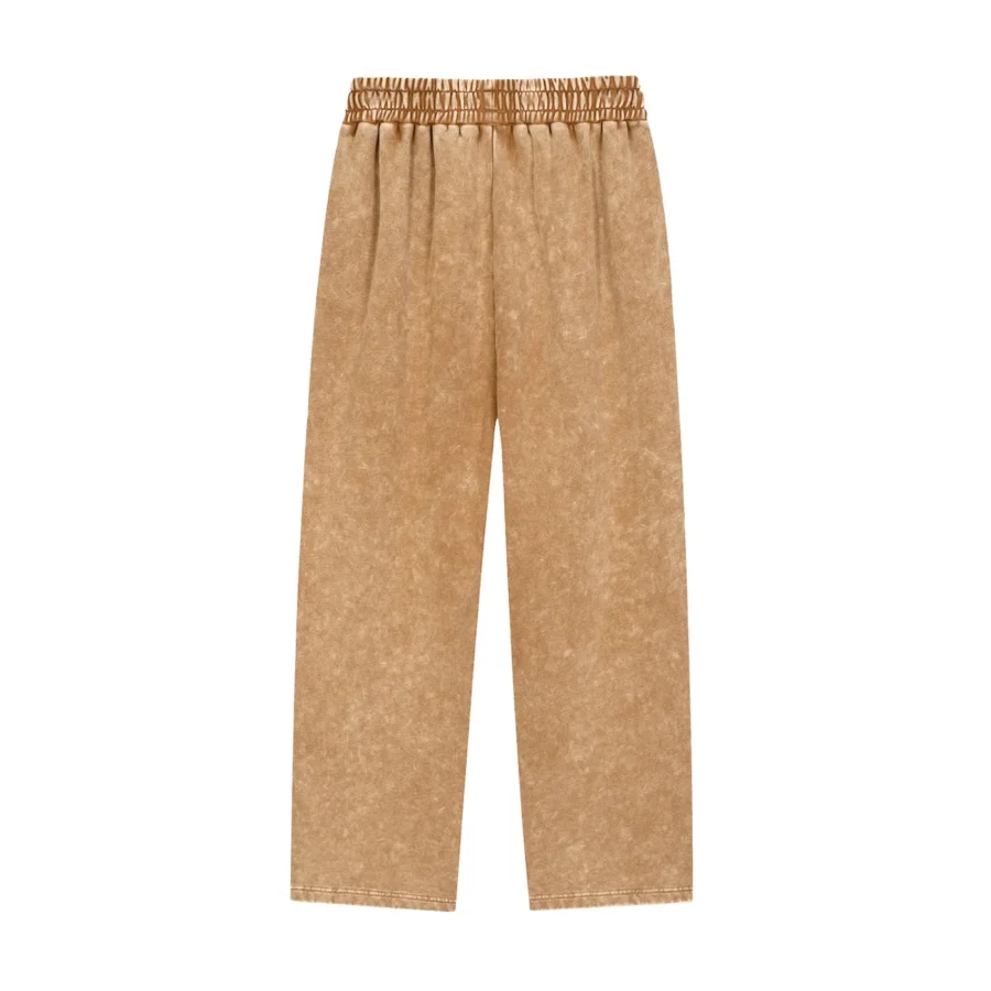 Snow Wash Heavyweight Sweatpants-Brown