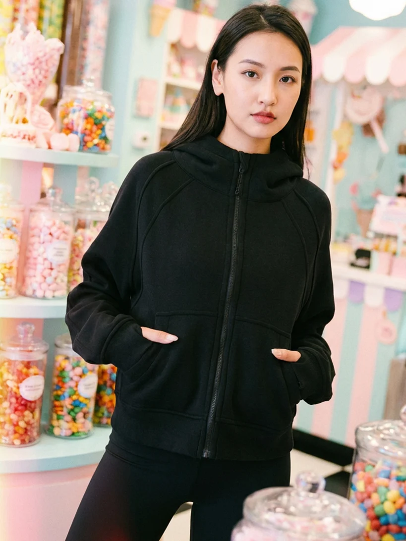 Zip-Through Hoodie - Black