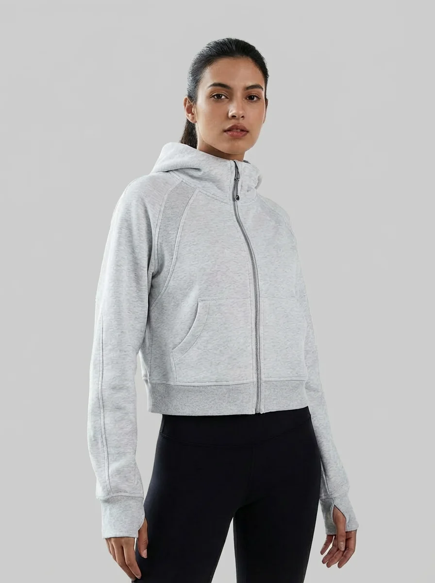 Zip-Through Hoodie - Cold Gray