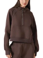 Half-Zip Hoodie - Coffee