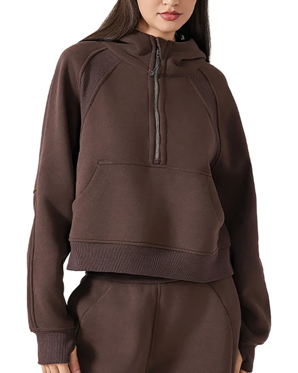 Half-Zip Hoodie - Coffee