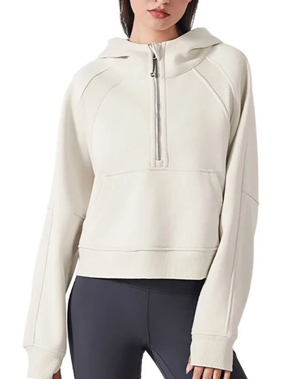Half-Zip Hoodie - Apricot