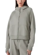 Zip-Through Hoodie - Light Gray