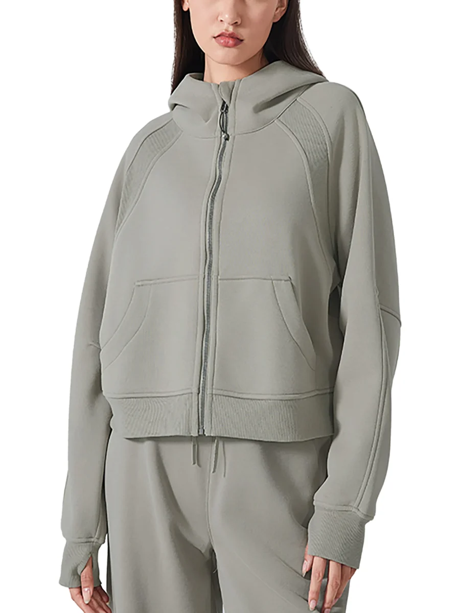 Zip-Through Hoodie - Light Gray