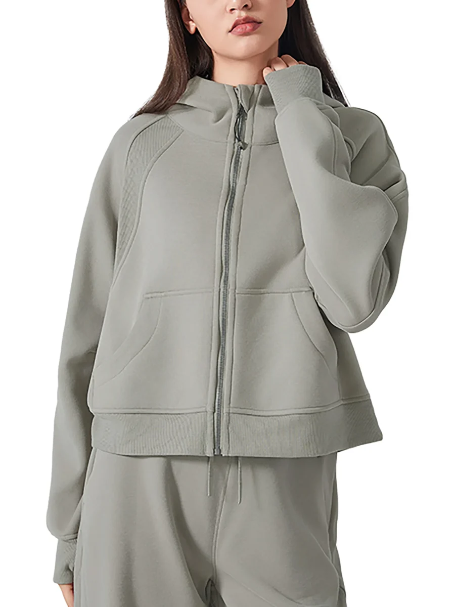 Zip-Through Hoodie - Light Gray