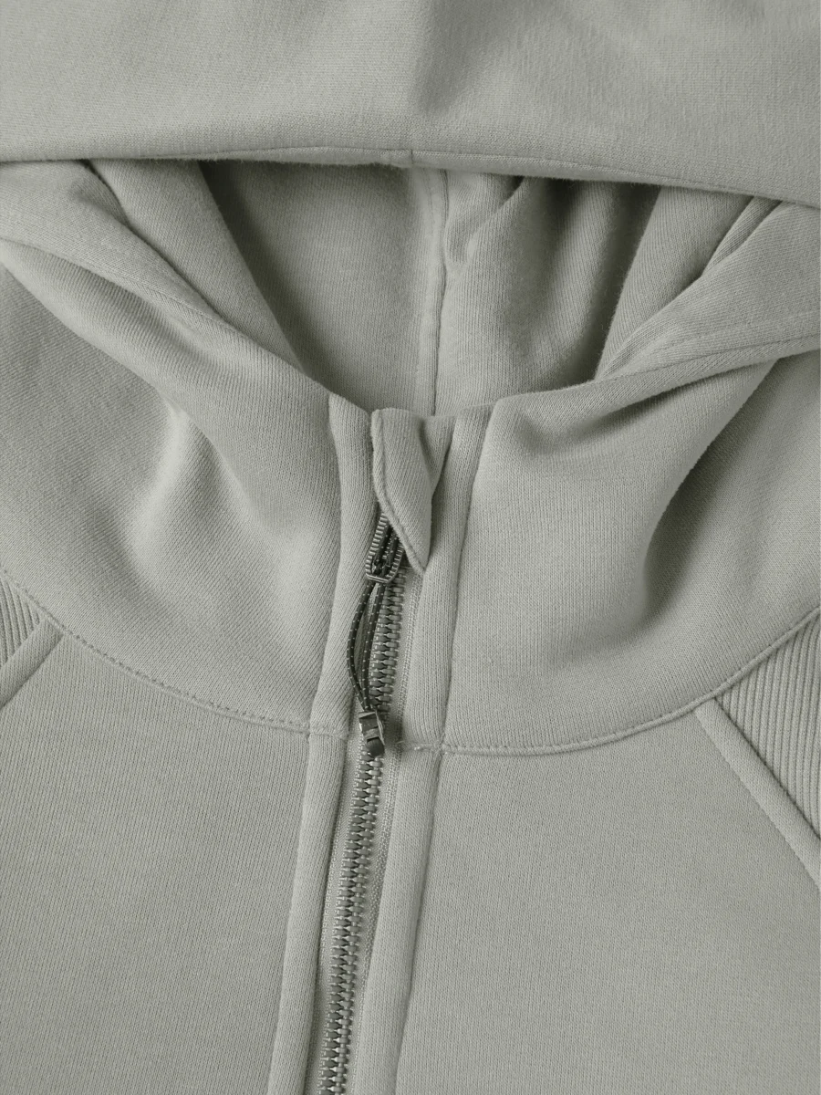 Zip-Through Hoodie - Light Gray