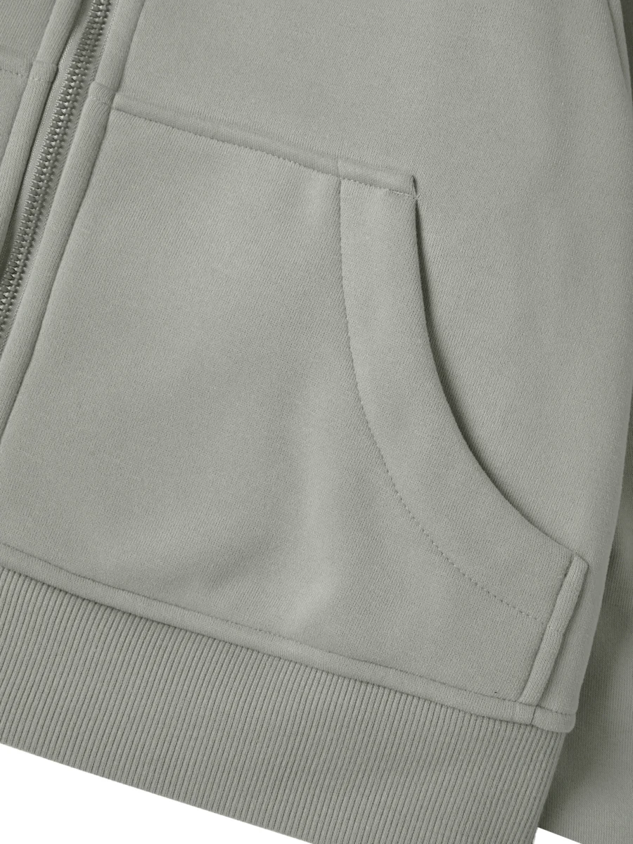 Zip-Through Hoodie - Light Gray