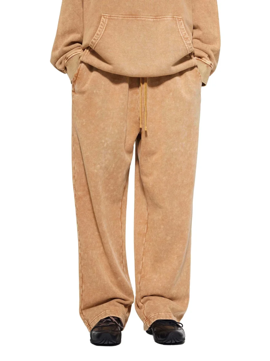 Snow Wash Heavyweight Sweatpants-Brown