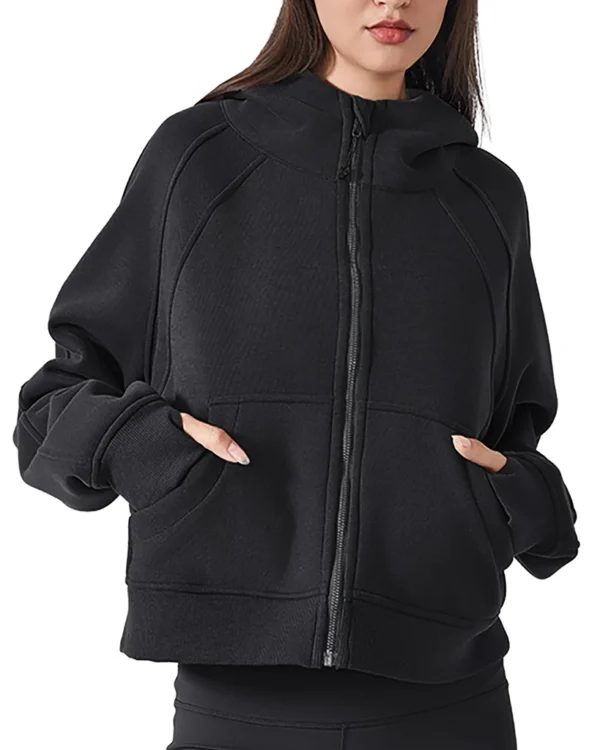 Zip-Through Hoodie - Black